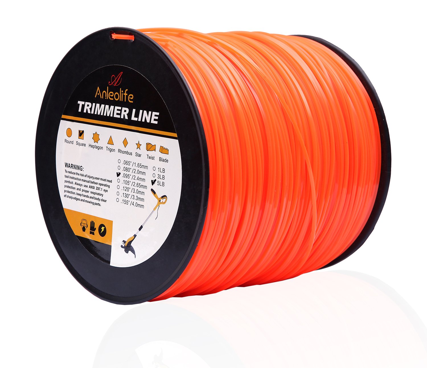 A ANLEOLIFE line spool in orange for quick trimming and high visibility