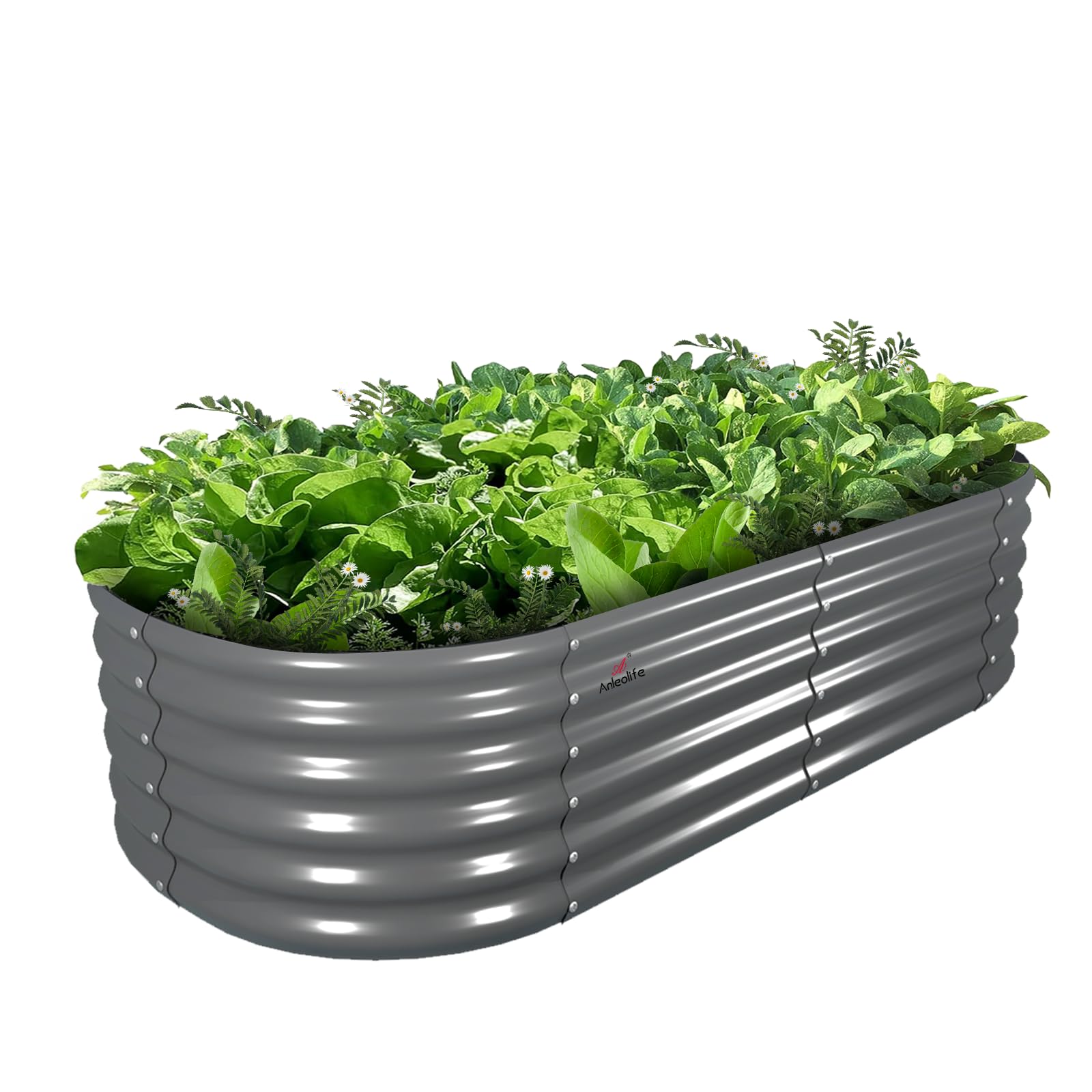 A ANLEOLIFE oval raised garden bed assembly for durable outdoor gardening