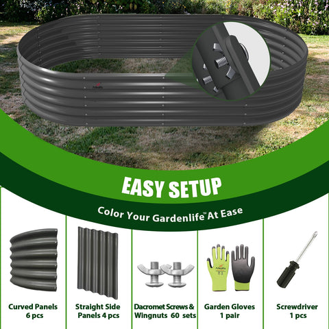 A ANLEOLIFE quartz grey oval planter box enhancing outdoor spaces