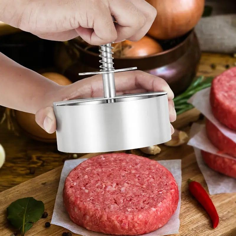 A.T. Indy stainless steel burger patty maker durability