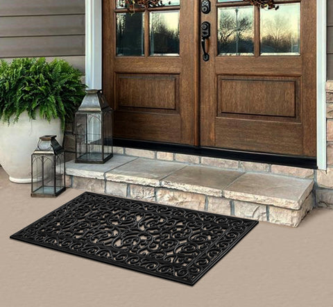A1 Home Collections heavy-duty outdoor mat with anti-slip backing for busy entryways.