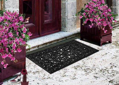 A1 Home Collections indoor-outdoor rubber mat designed for porch, patio, and garage.
