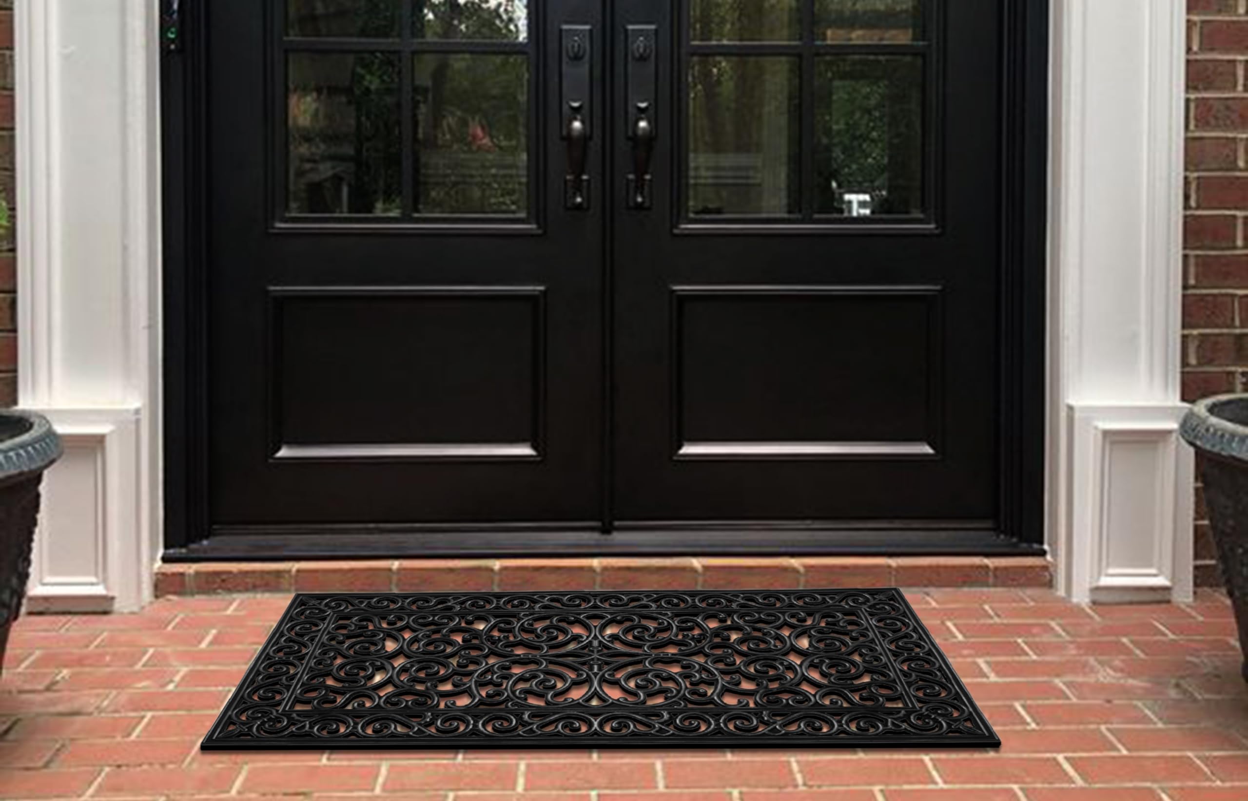 A1 Home Collections large 24x48 entry mat fits double doors.