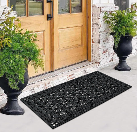 A1 Home Collections durable outdoor mat drains quickly for all weather
