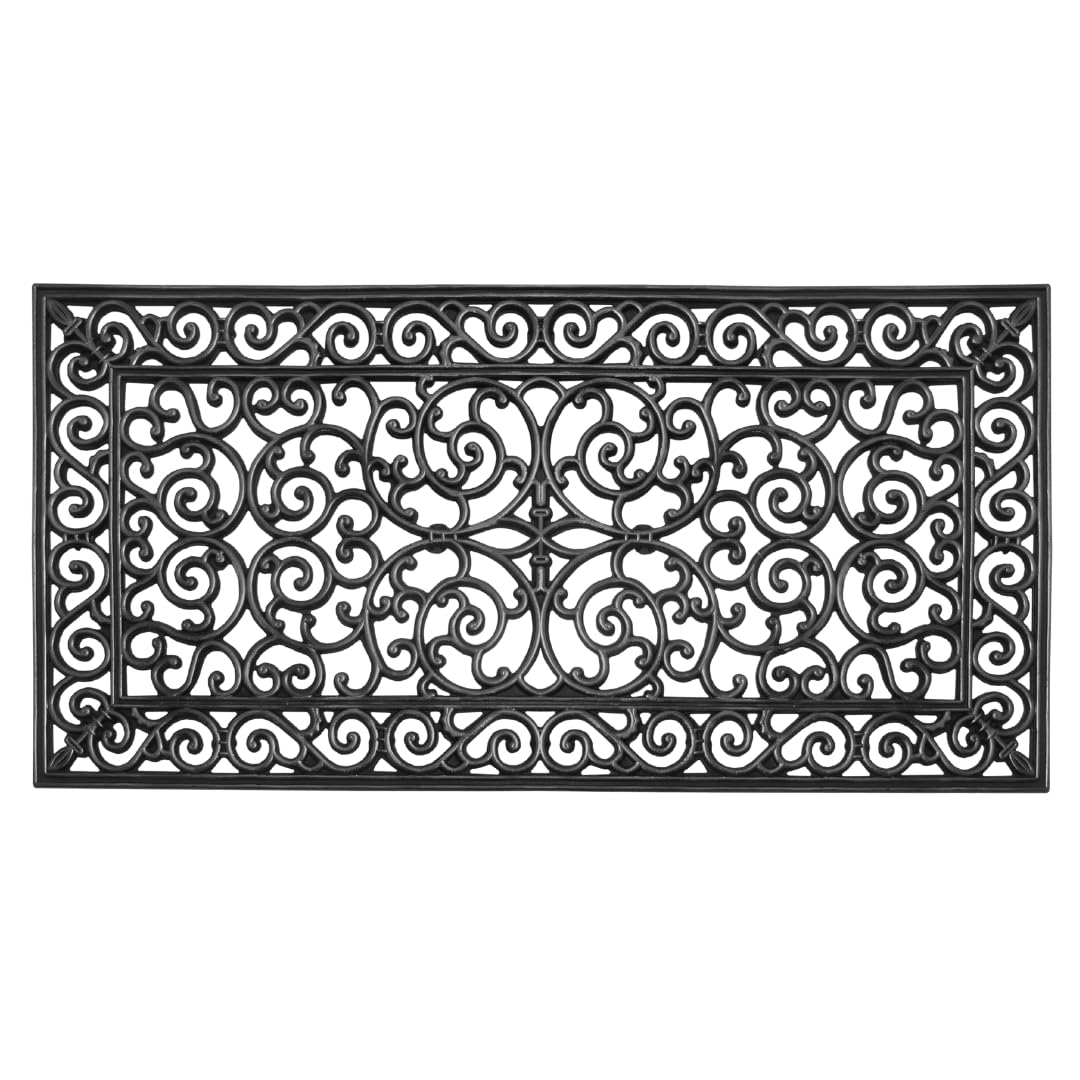 A1 Home Collections natural rubber doormat 24x48 with shoe scraper for outdoor entrances.
