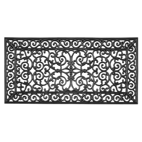 A1 Home Collections natural rubber doormat 24x48 with shoe scraper for outdoor entrances.