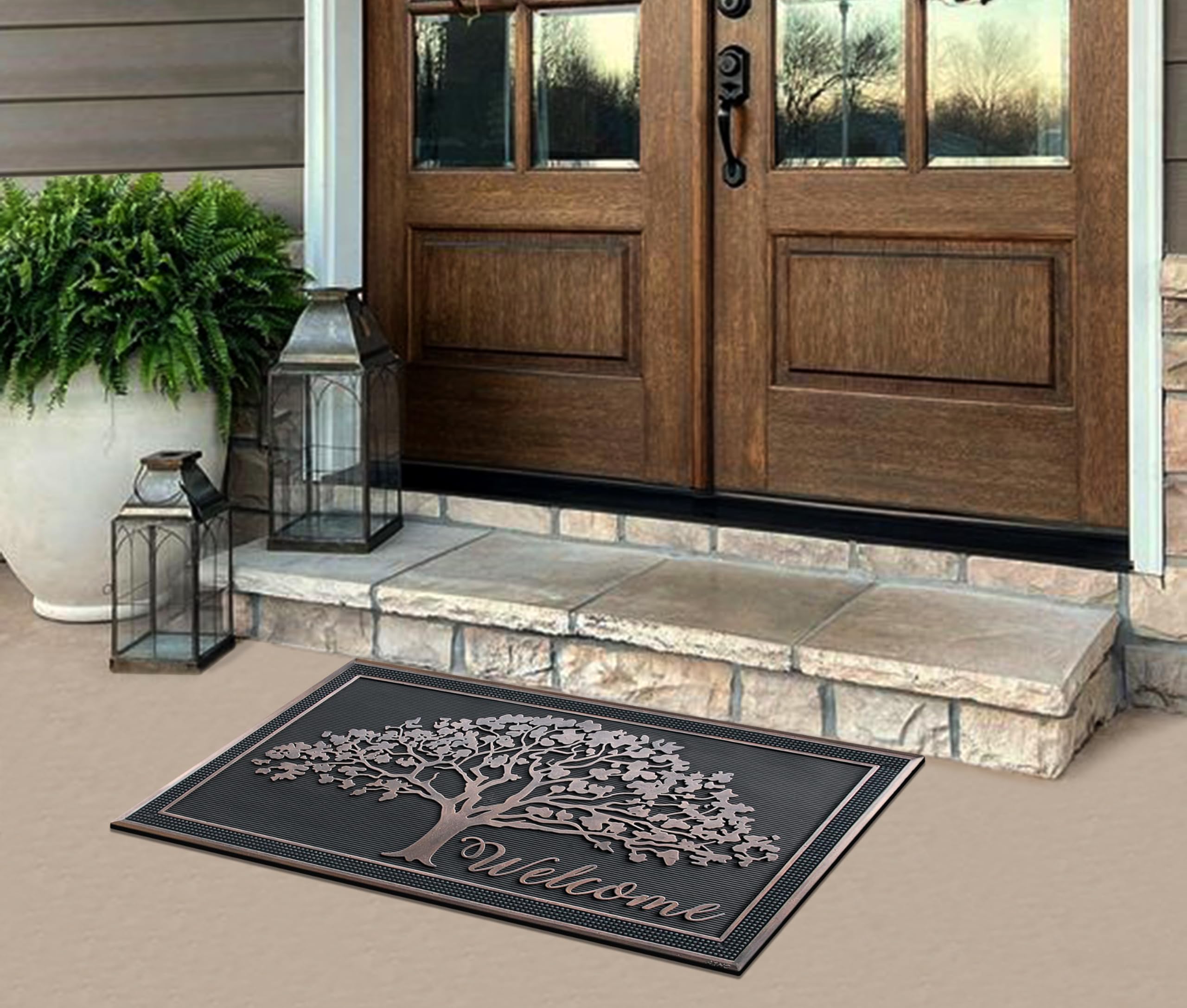 A1 Home Collections non-slip front door mat ideal for rainy days and busy entrances.