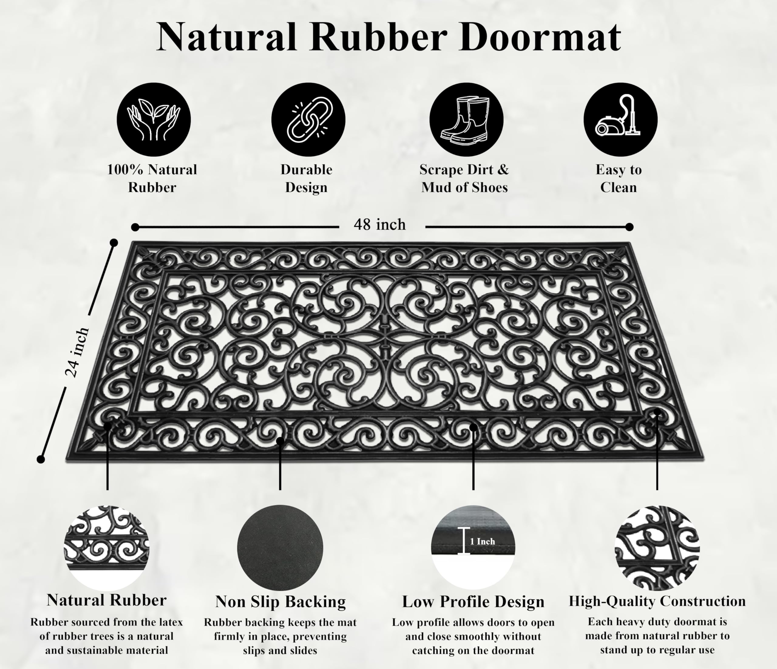 A1 Home Collections shoe-scraper grid mat removes dirt at the threshold.