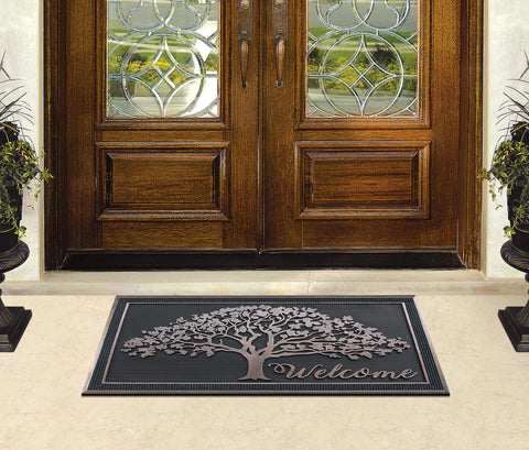 A1 Home Collections shredded-tree rubber texture mat adds durable exterior protection.
