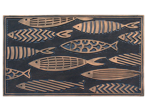A1 HOME COLLECTIONS rubber welcome doormat featuring nautical fish design for high-traffic entrances