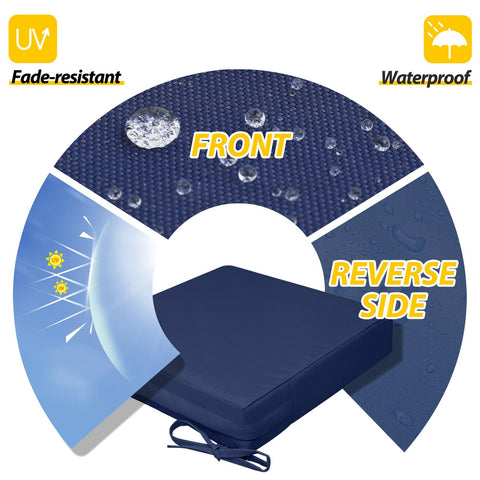 AAAAAcessories navy cushion with hidden zipper for easy cleaning and tidy appearance.