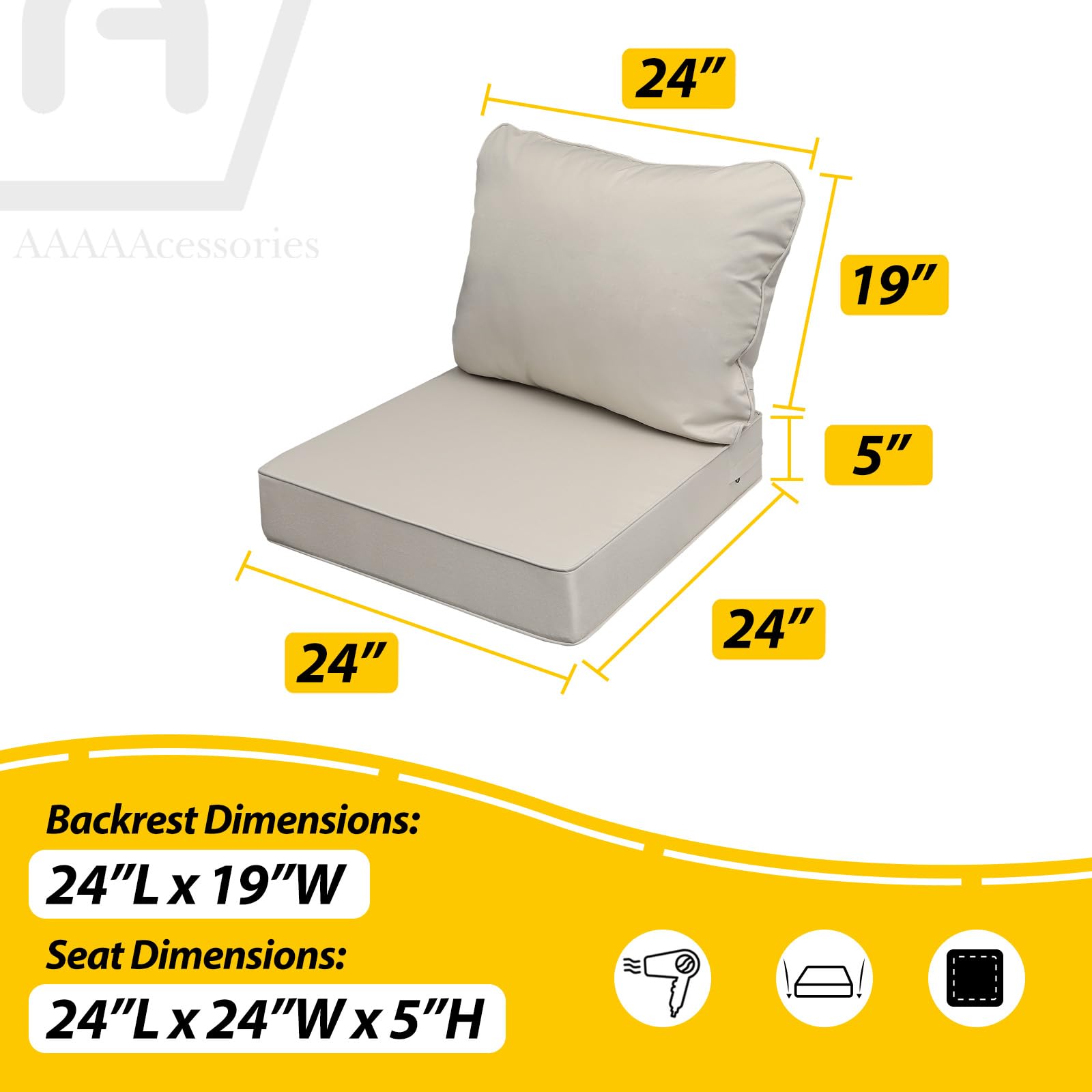 AAAAAcessories non-slip-ties-piped-edge cushions stay secure.
