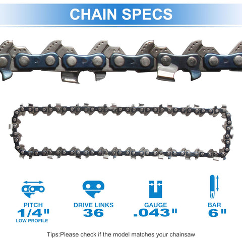 AAAQQ chain compatibility with Seesii and 6" mini saws for easy replacement