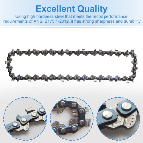 AAAQQ chain edge after grinding for sharp, efficient bites