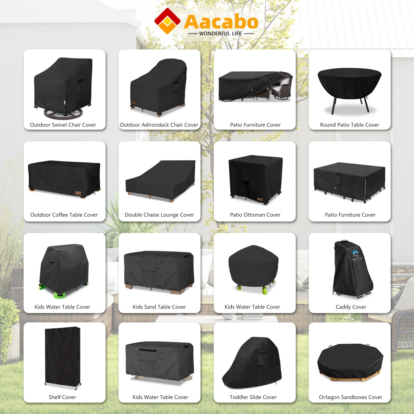 Aacabo breathable fabric cover reduces condensation while keeping furniture ready to use.