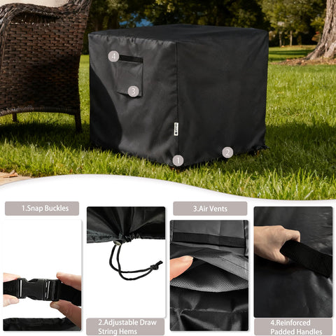 Aacabo bottom straps secure the cover during strong winds.
