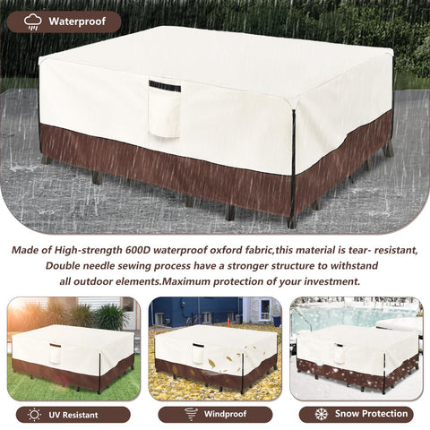 Aacabo waterproof backing protects against rain, snow, and debris.