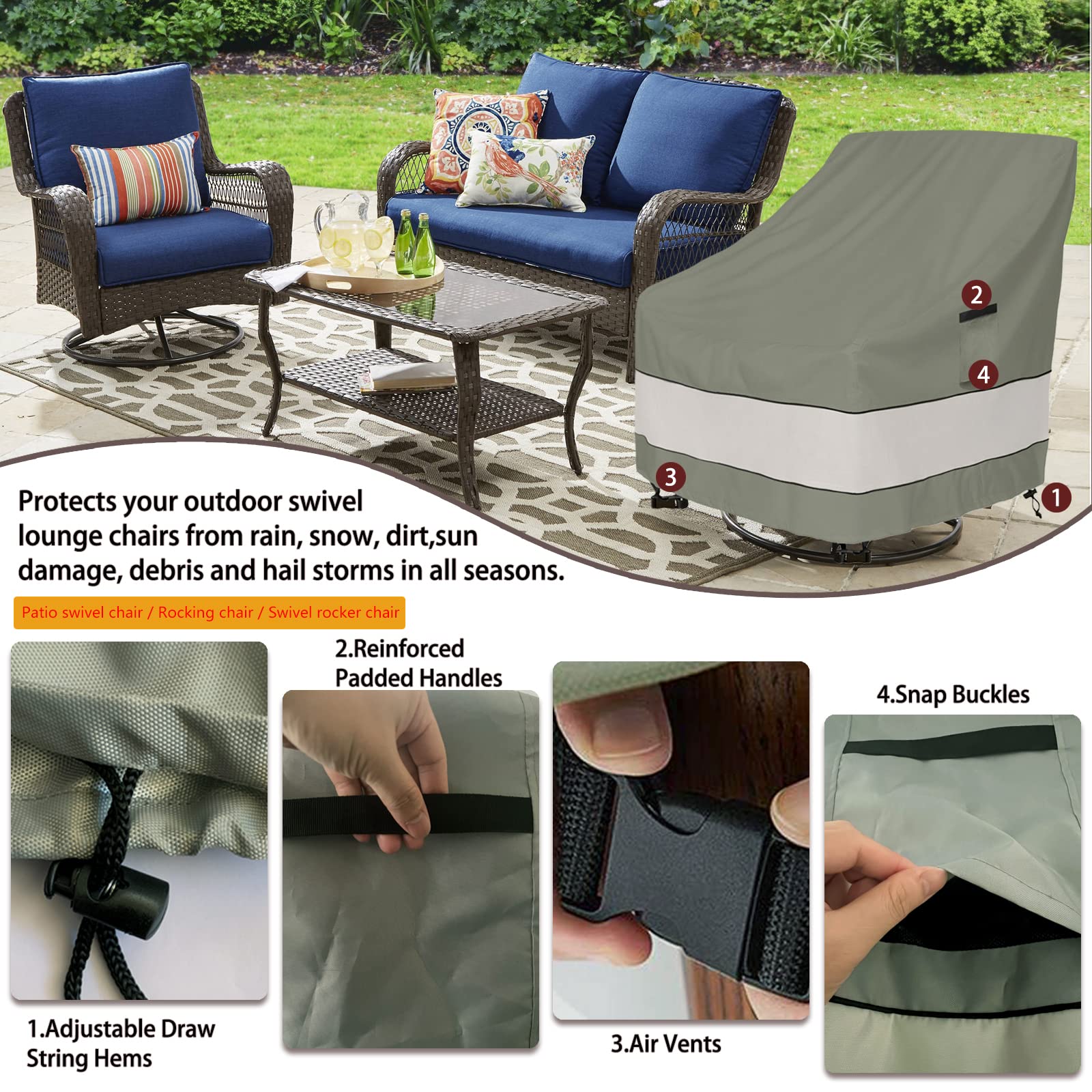 Aacabo windproof buckles and vents illustrating secure outdoor protection.
