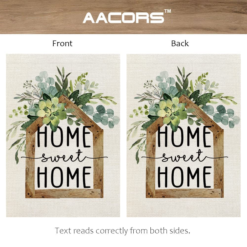 AACORS Eucalyptus Garden Flag weather-resistant material for outdoor use.