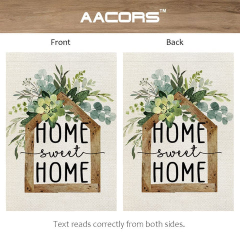 AACORS Eucalyptus Garden Flag weather-resistant material for outdoor use.