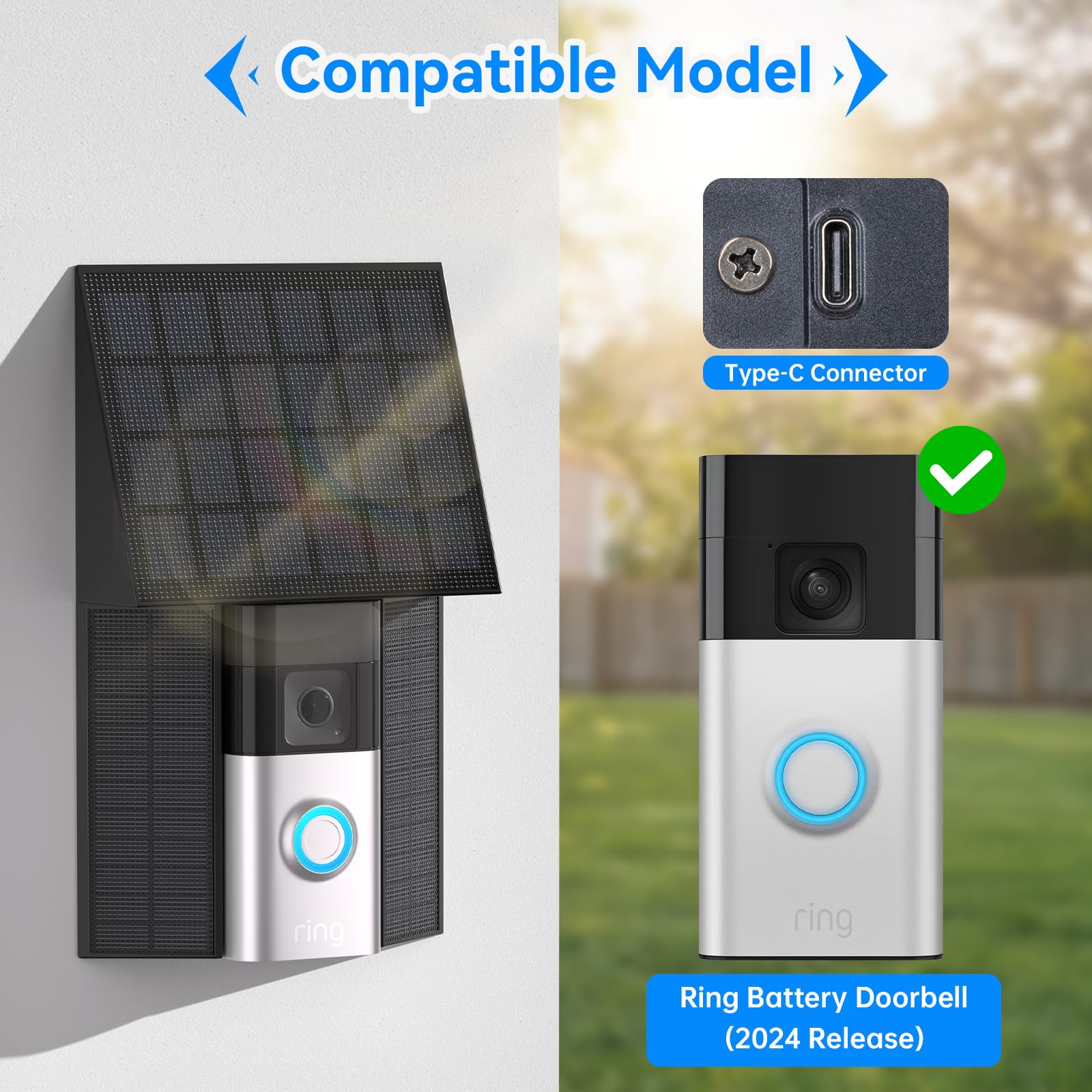 Aaeytby Ring doorbell mount and panel combo simplifies outdoor installation.