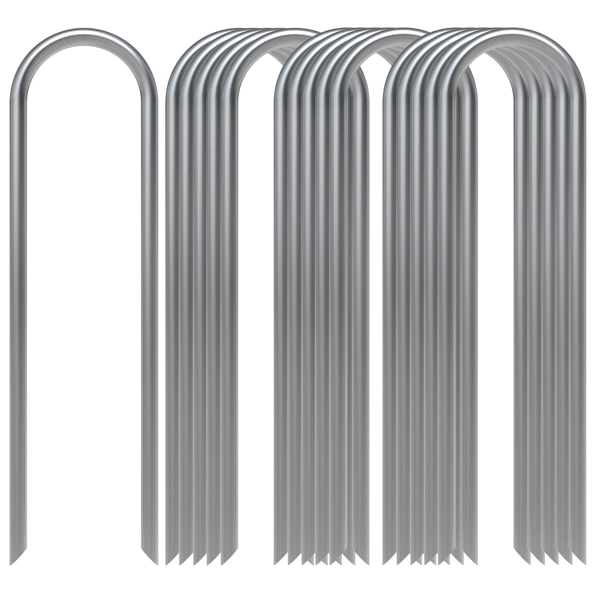 AAGUT 16-pack garden stakes in galvanized 6-inch form for drip lines and edging.
