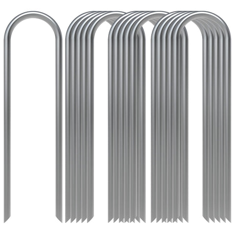 AAGUT 16-pack garden stakes in galvanized 6-inch form for drip lines and edging.