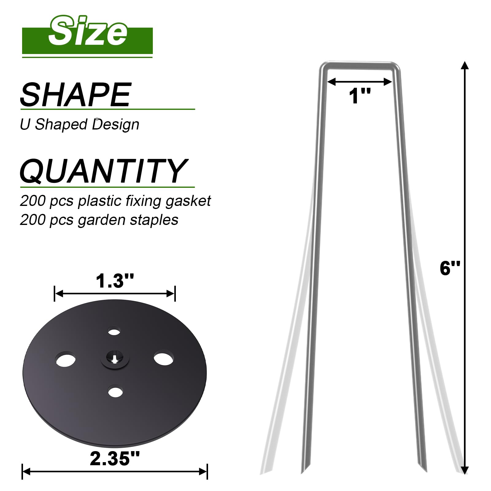 AAGUT galvanized steel stake with gasket washer for rust resistance.