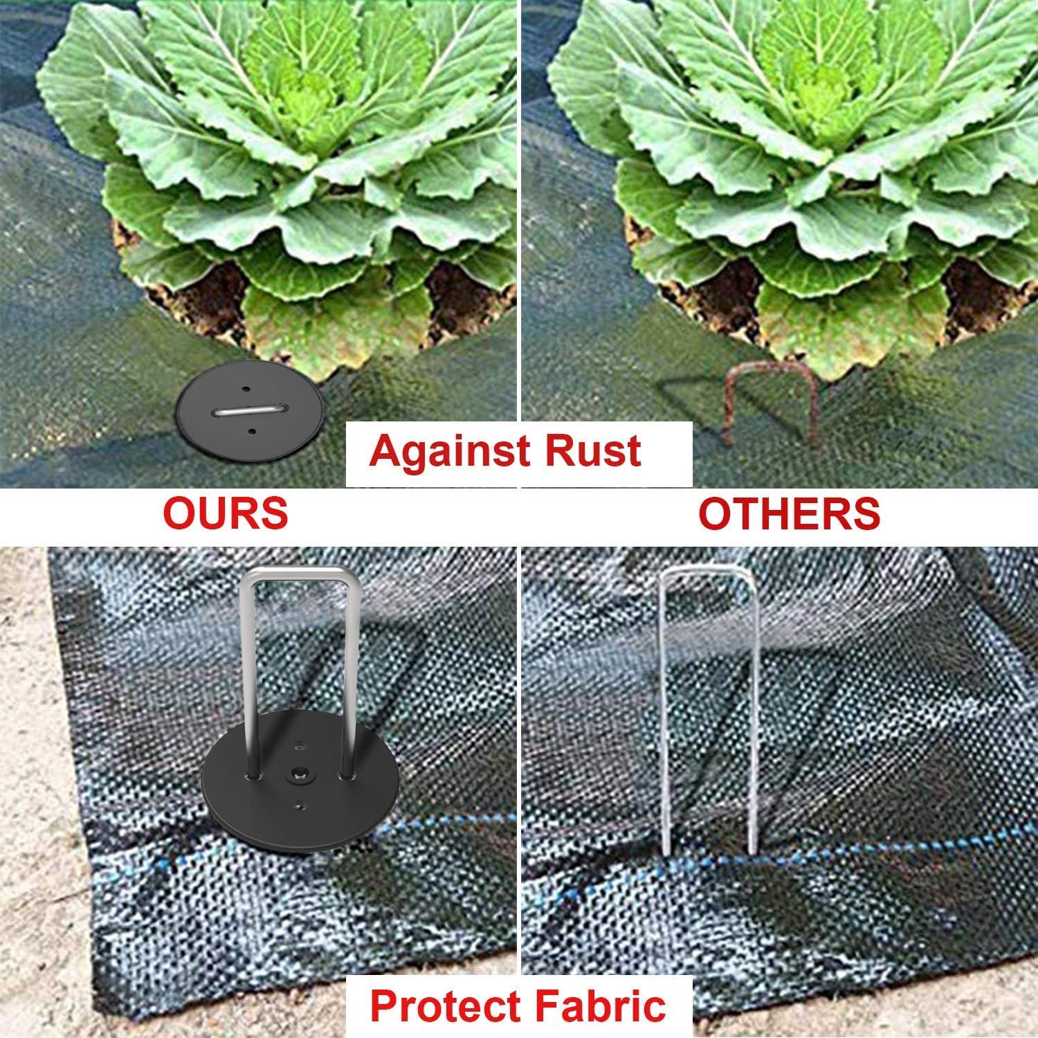 AAGUT staple with sharp end for easy soil penetration.