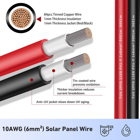 AAKL solar extension cable ends with finished connectors for quick PV connections.