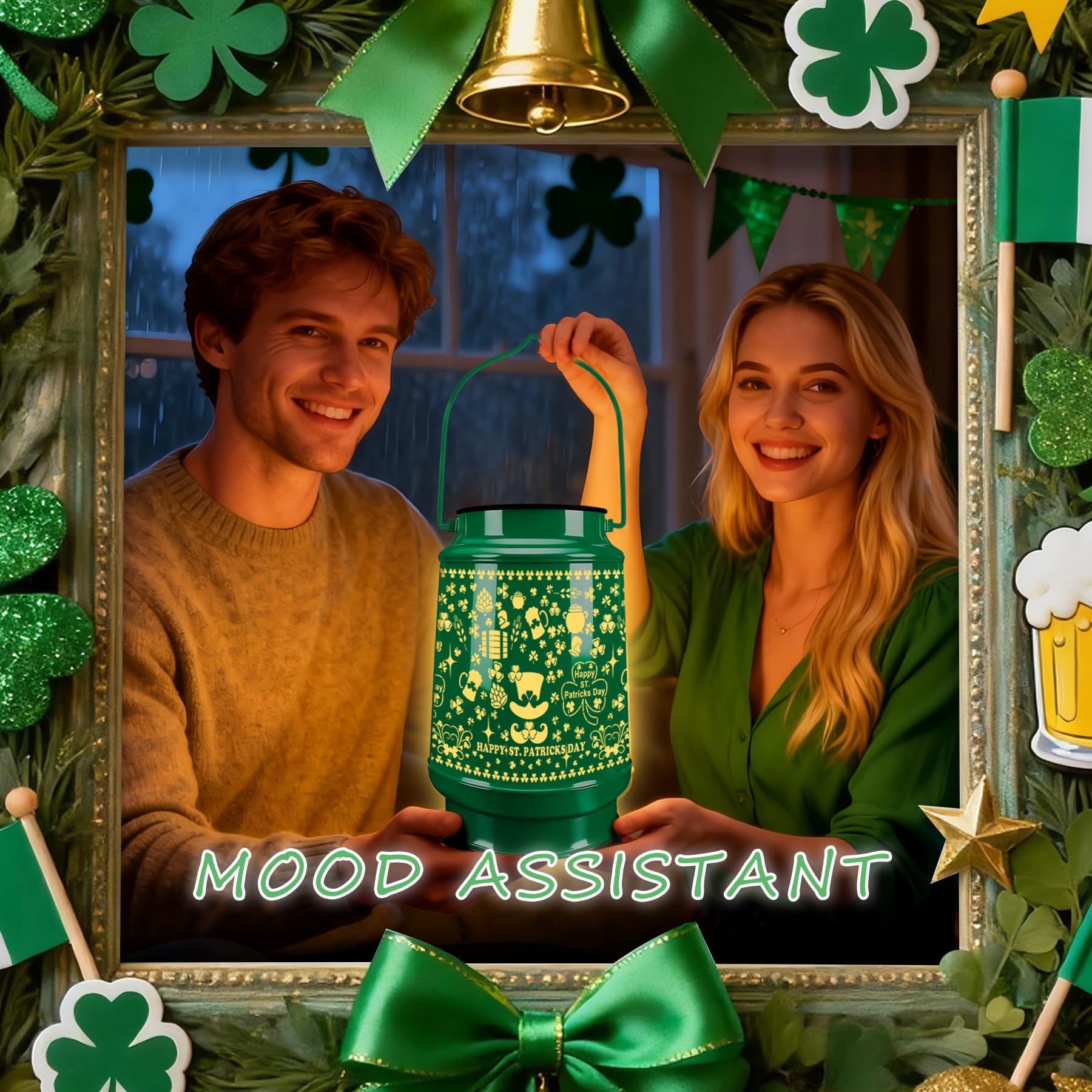 Aalnfe Gift-ready St. Patrick's lantern ideal for celebrations.