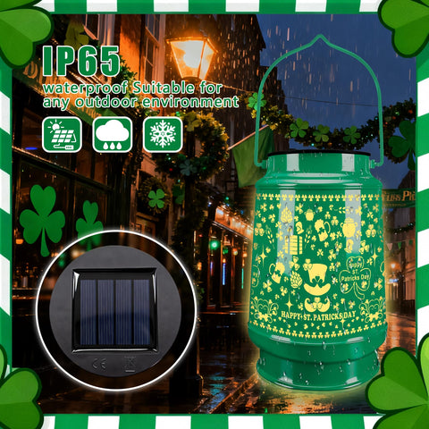 Aalnfe Shamrock projection lights line a garden path with glow.