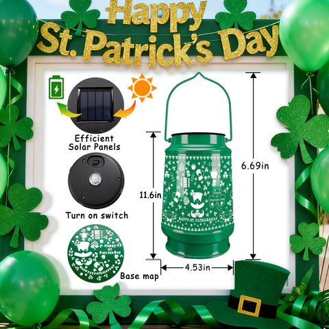 Aalnfe Weatherproof Shamrock lantern brightens patios without electrical wiring.