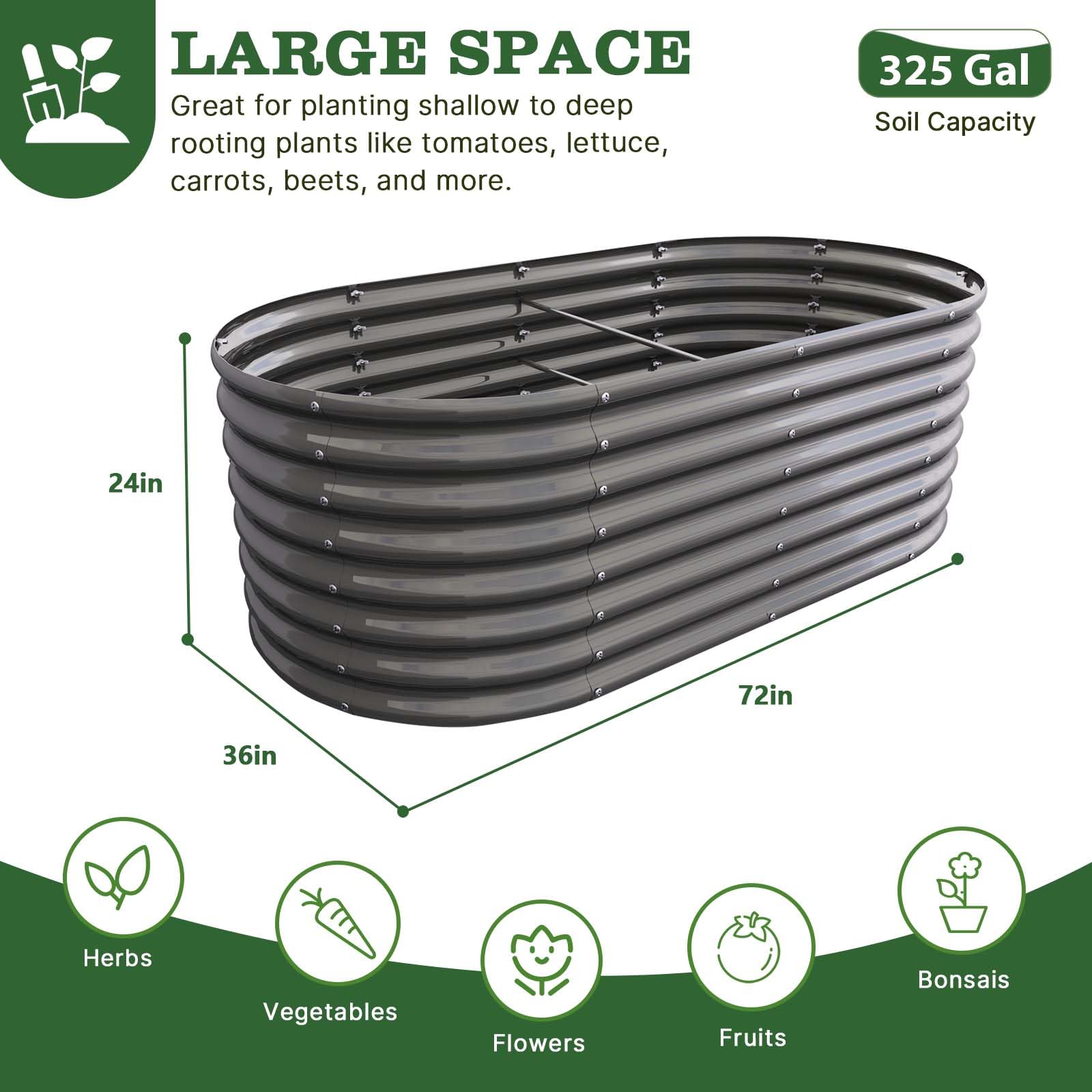 A ANLEOLIFE 24-inch deep planter depth close-up