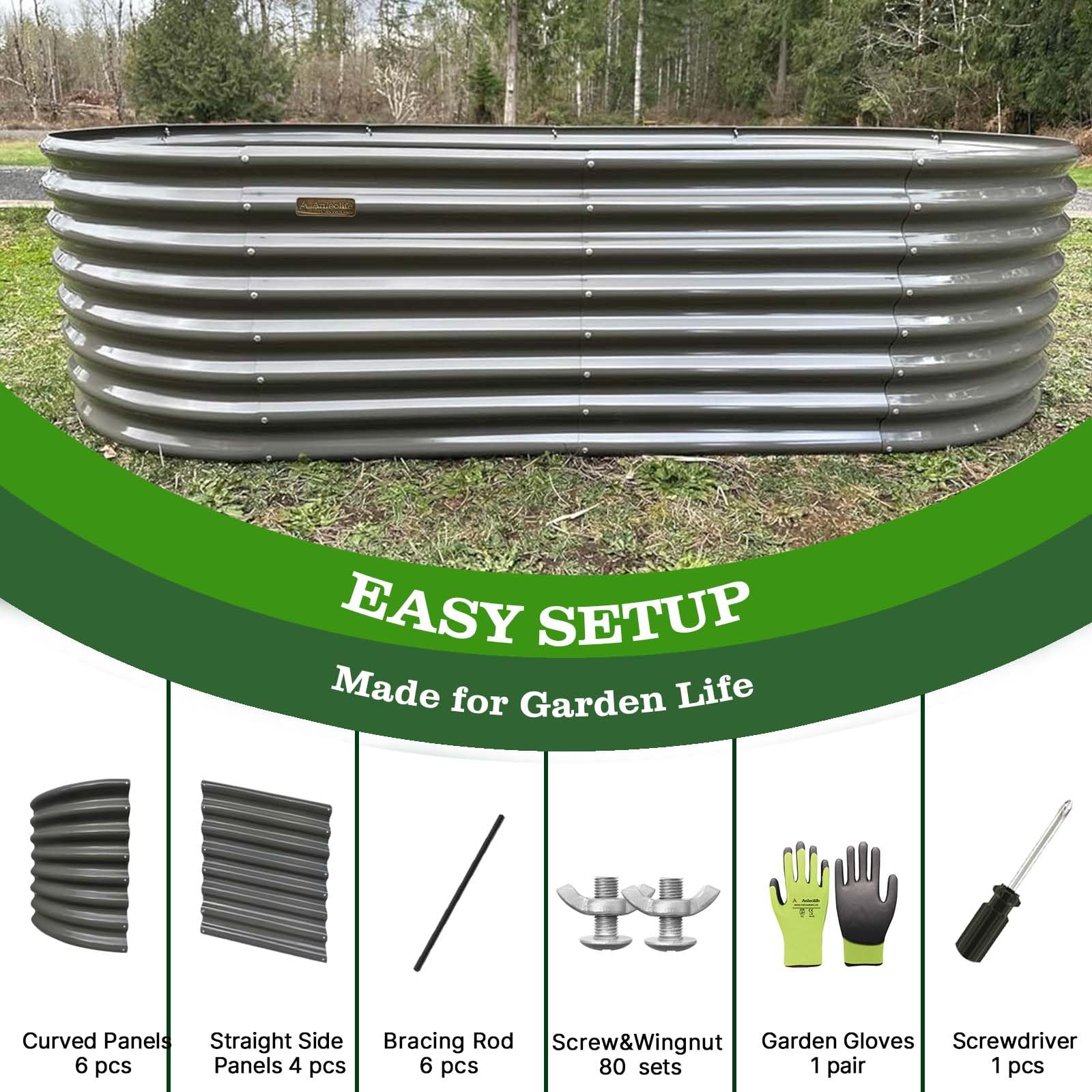 A ANLEOLIFE garden bed with plants ready to grow
