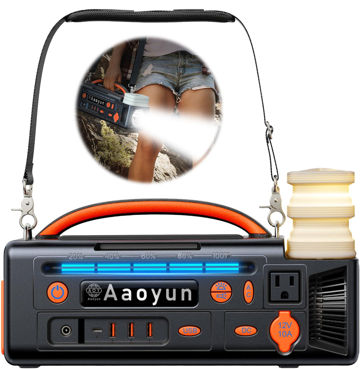 Aaoyun portable power station with 300W output for on the go power