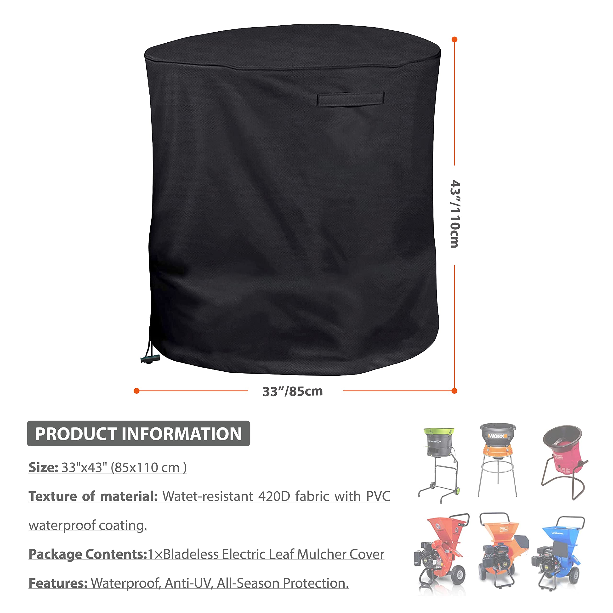 Aaaspark wood chipper cover 33x45 side view shields from dust and debris