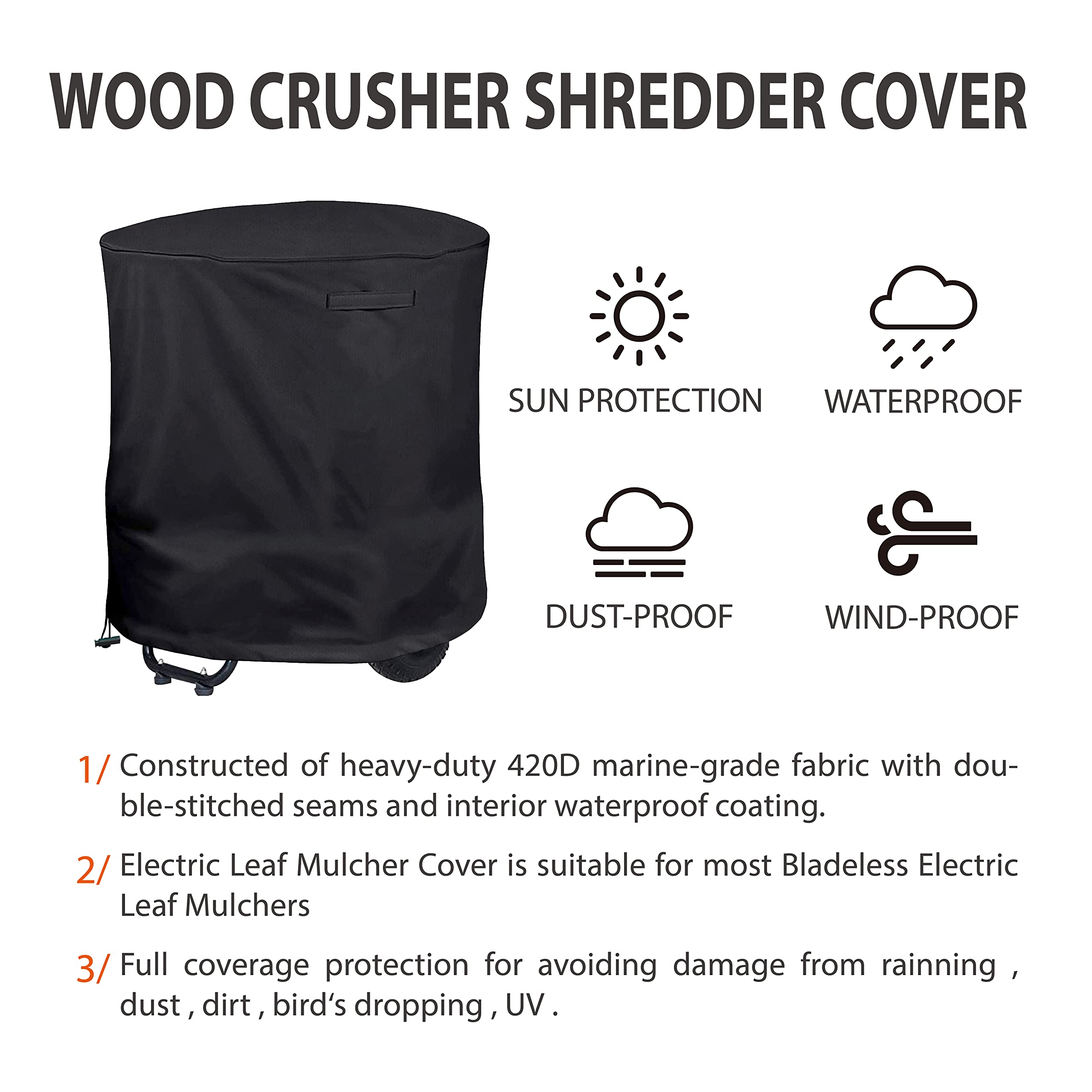 Aaaspark wood chipper cover all-weather protection for year-round storage
