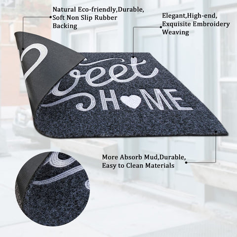 AAZZKANG door mat traps dirt from shoes before entering