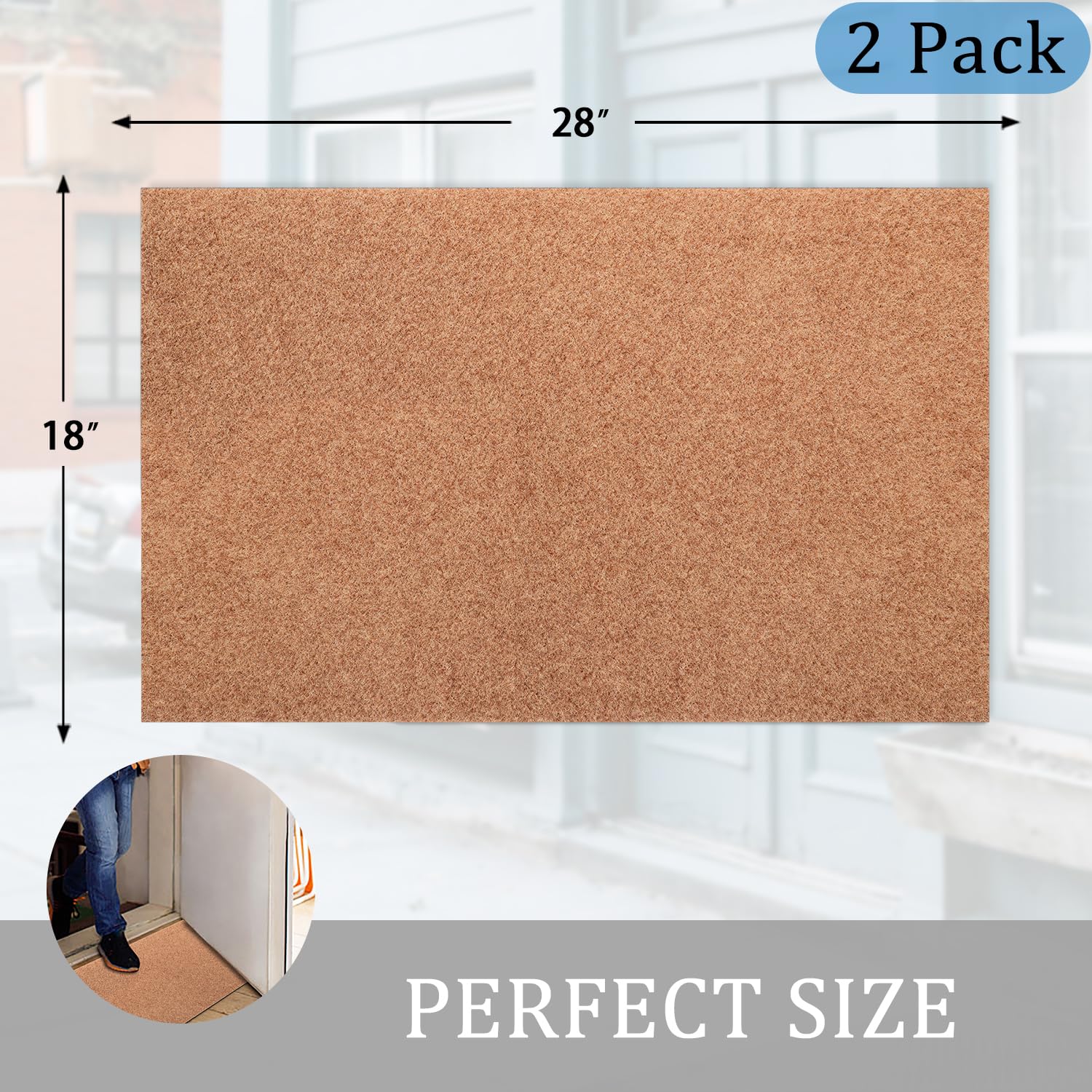 AAZZKANG polypropylene mat design absorbs dust and mud from muddy boots and paws.