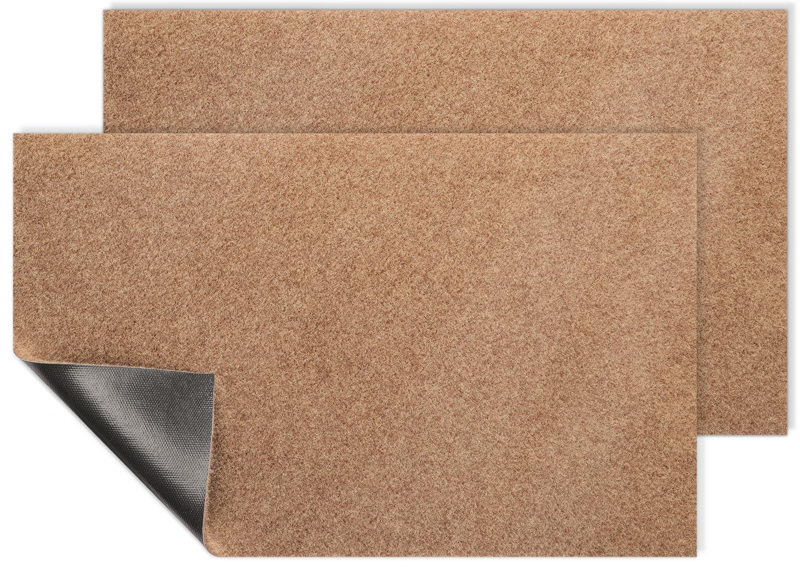 AAZZKANG two-pack door mats for outdoor use capture dirt efficiently at entryways.