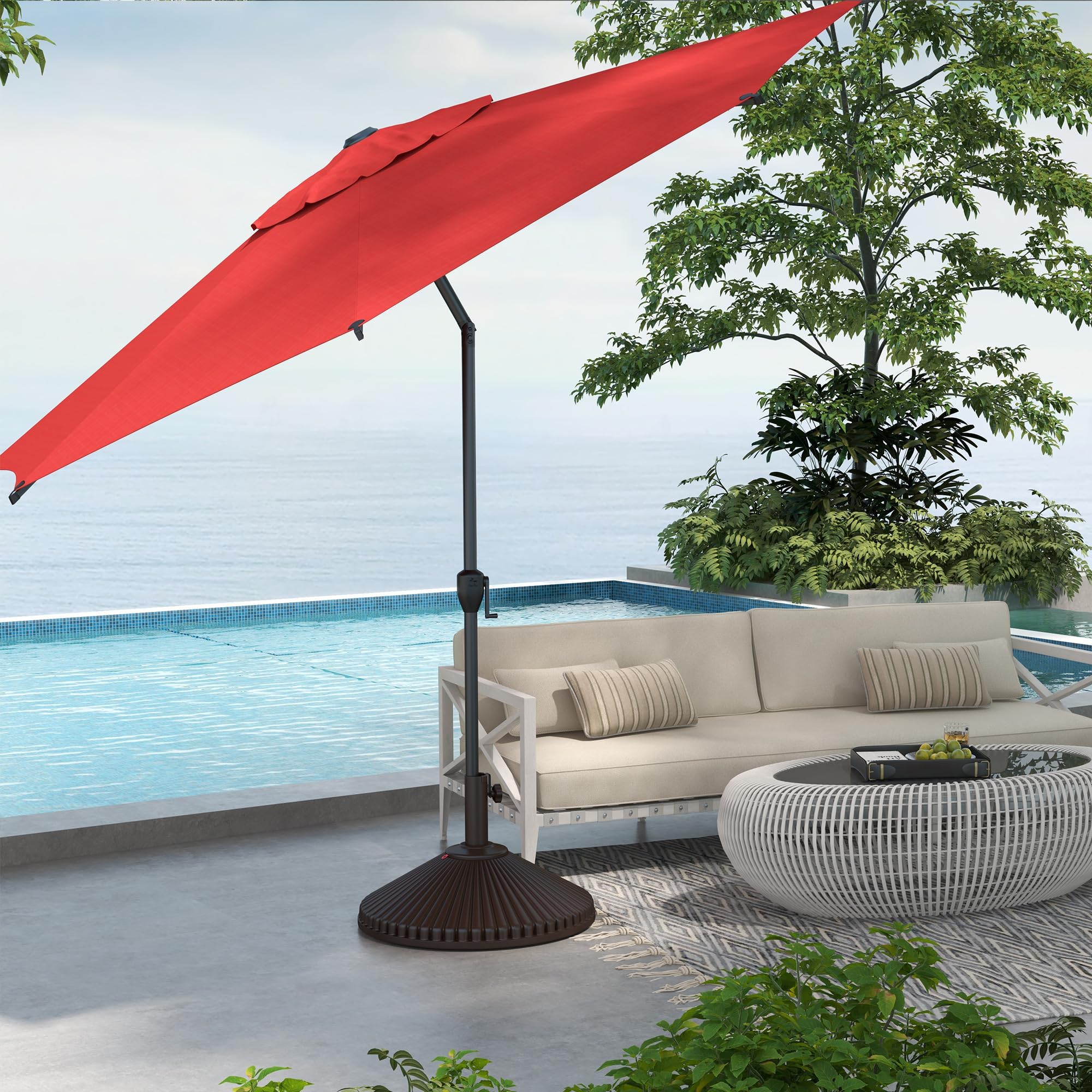 Abba Patio 9ft Lyon umbrella crank tilt for easy sun angle control