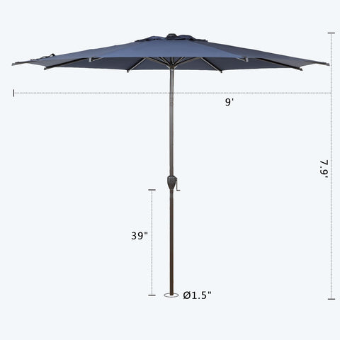 Abba Patio Lyon 9FT umbrella tilt button allows adjustable sun angles.