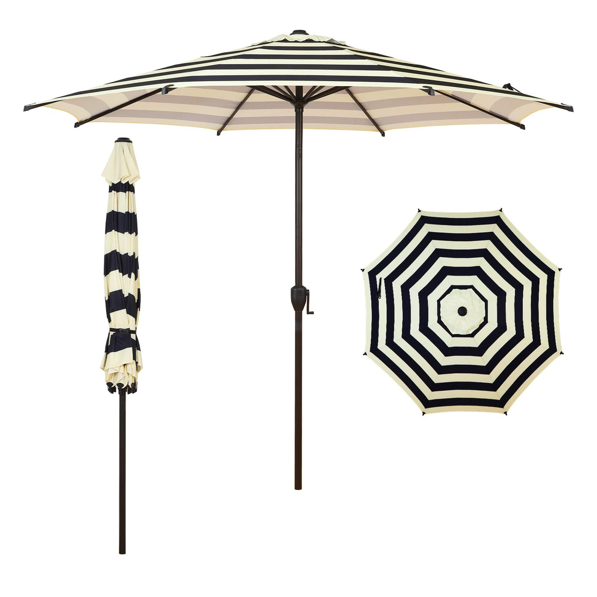 Abba Patio 9FT Lyon umbrella with tilt and crank provides easy shade control