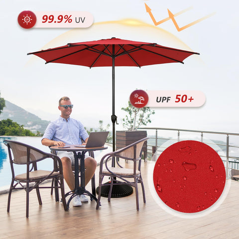 Abba Patio 9ft Lyon umbrella UPF 50+ fabric blocks sun