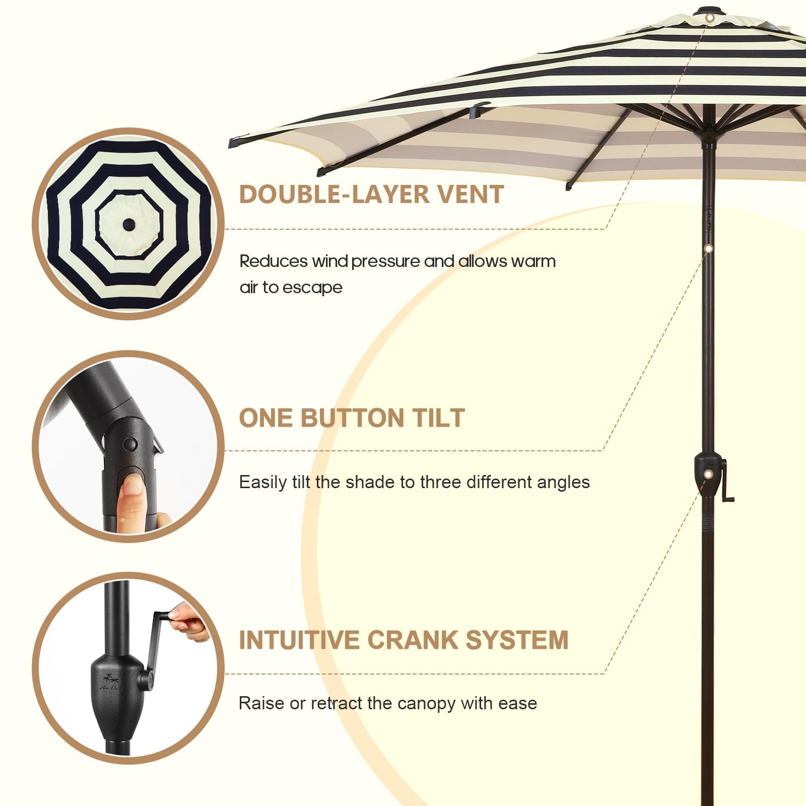 Abba Patio Lyon umbrella delivers UPF 50+ protection on sunny days