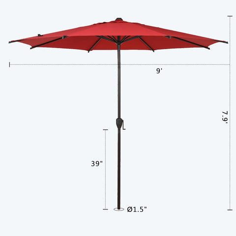 Abba Patio 9ft Lyon umbrella vented canopy for airflow and rain shelter
