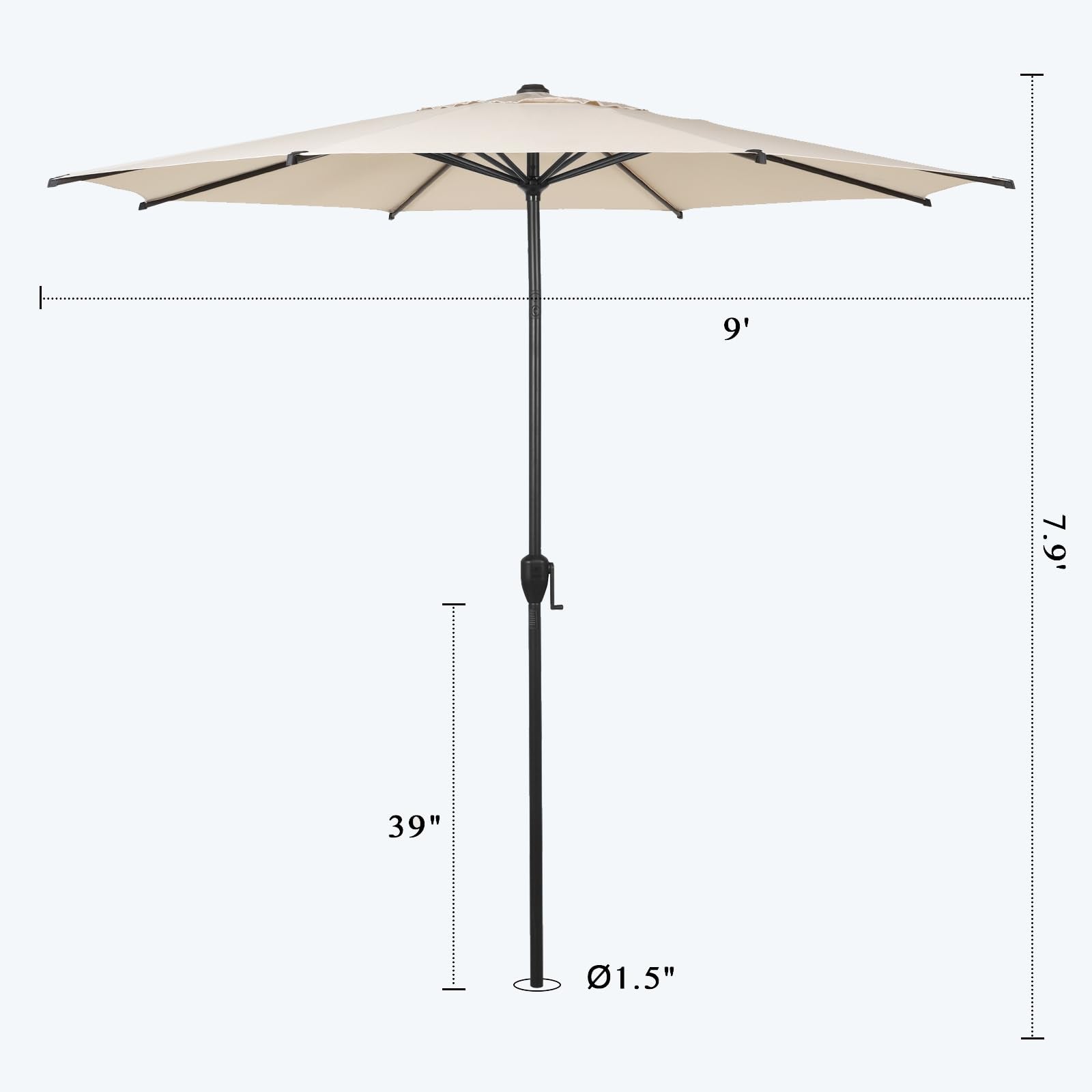 Abba Patio Lyon umbrella clip-closure system keeps folds neat after use