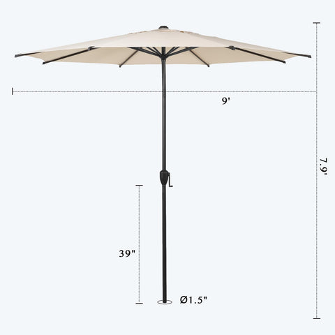 Abba Patio Lyon umbrella clip-closure system keeps folds neat after use