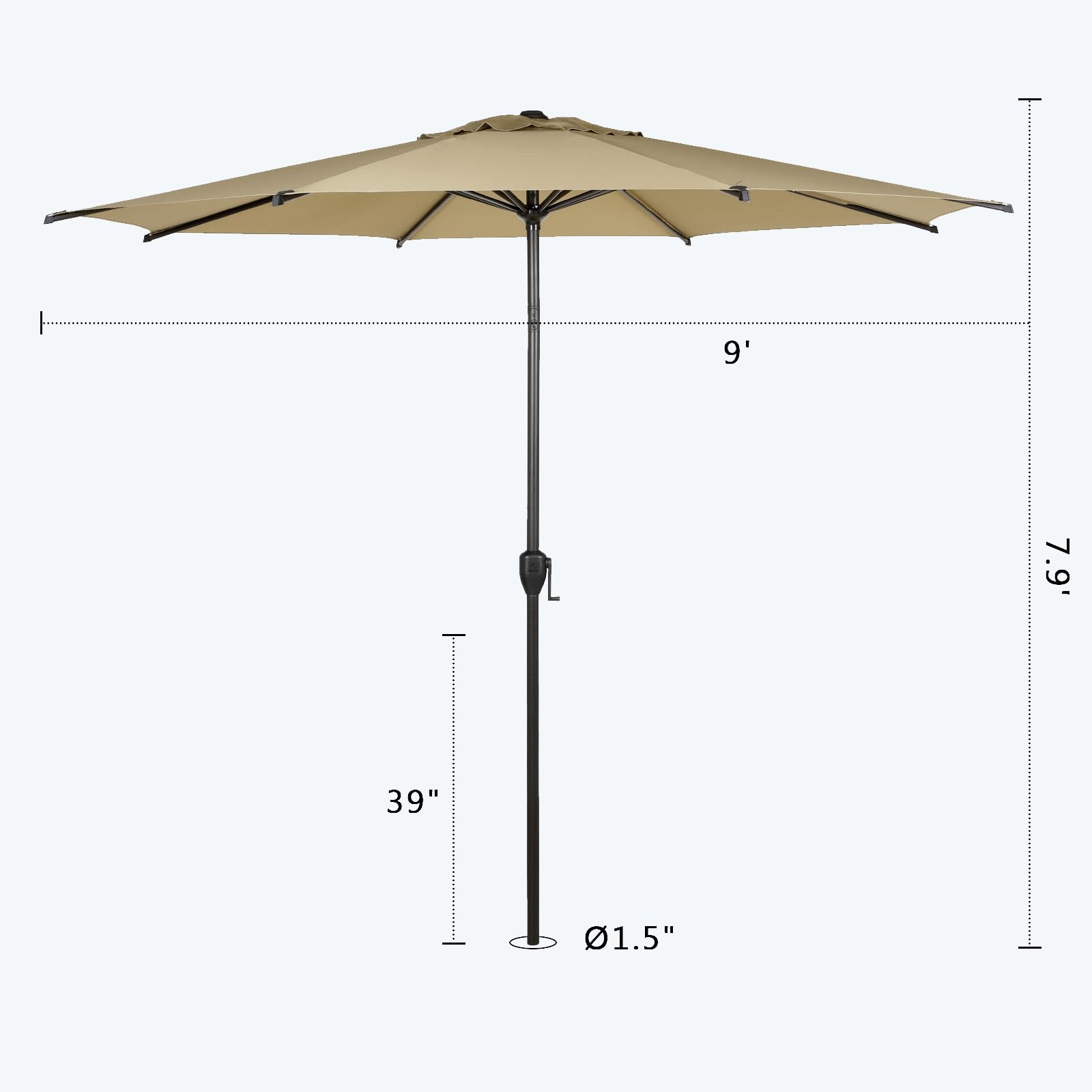 Abba Patio Lyon umbrella tilt-button demonstrates quick shade changes with a push of a button.